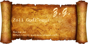 Zoll Gyöngyi névjegykártya