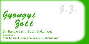 gyongyi zoll business card